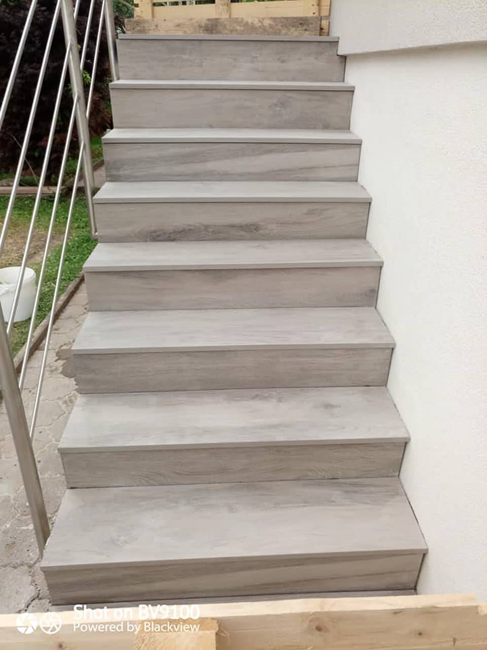 Pose de dalle sur escalier (après) 2021
